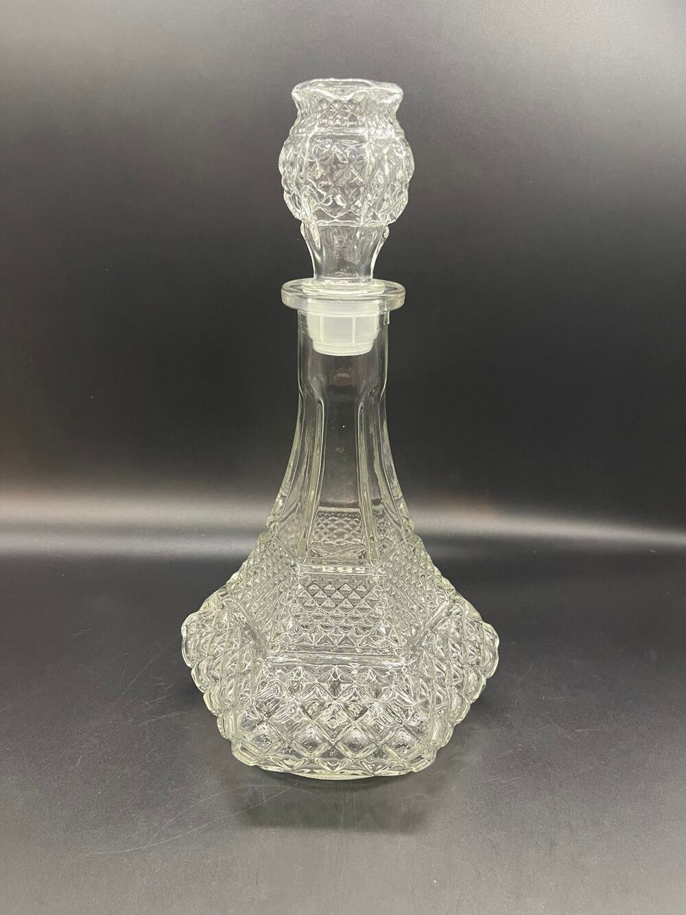 Vintage Wexford Clear Cut Glass Liqueur Decanter with Stopper